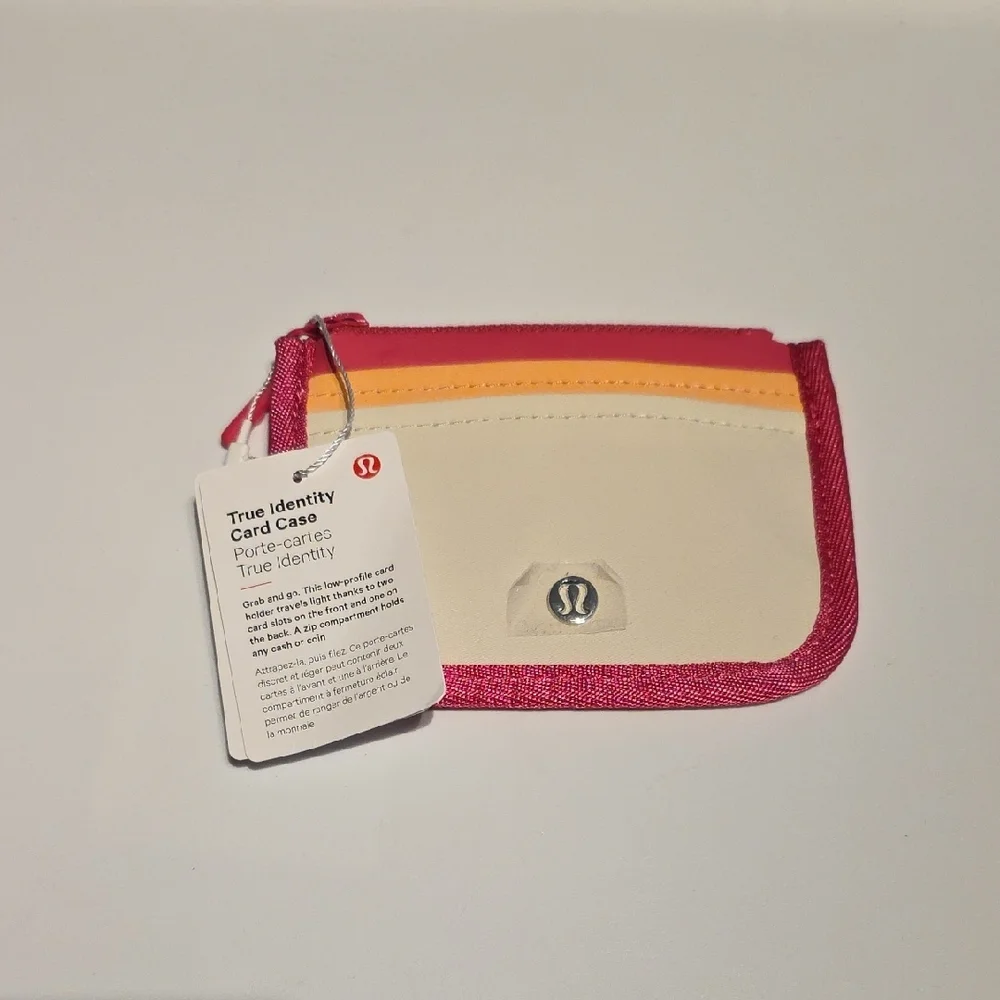 Lululemon Athletica Pink and Cream Card Holder